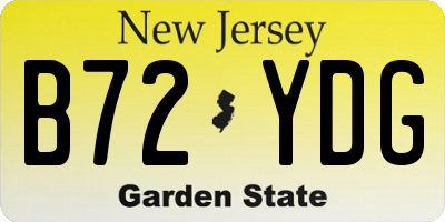 NJ license plate B72YDG