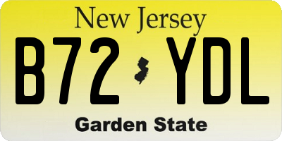 NJ license plate B72YDL