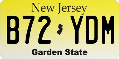 NJ license plate B72YDM