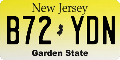 NJ license plate B72YDN