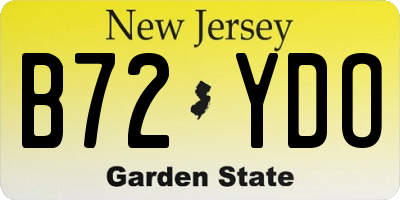 NJ license plate B72YDO
