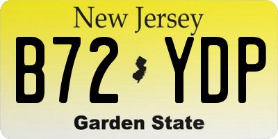 NJ license plate B72YDP