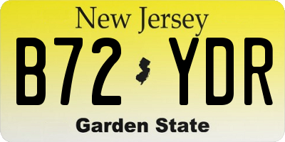 NJ license plate B72YDR