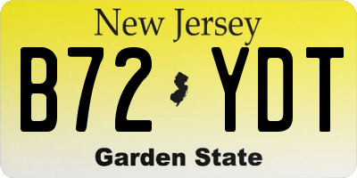 NJ license plate B72YDT