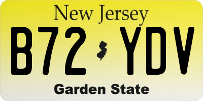 NJ license plate B72YDV