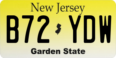 NJ license plate B72YDW