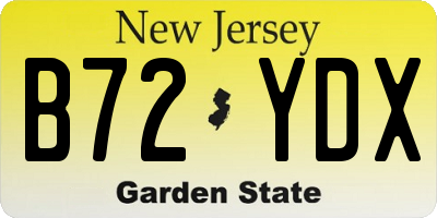 NJ license plate B72YDX
