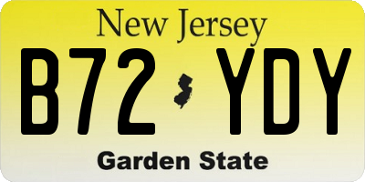 NJ license plate B72YDY