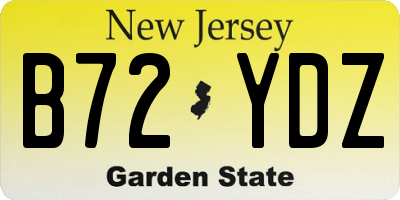 NJ license plate B72YDZ