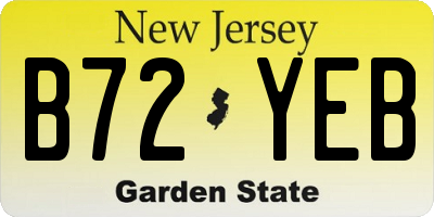 NJ license plate B72YEB
