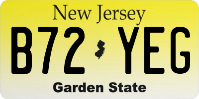 NJ license plate B72YEG
