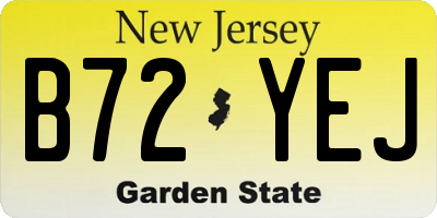 NJ license plate B72YEJ