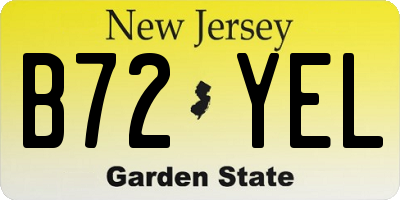 NJ license plate B72YEL