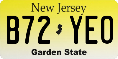 NJ license plate B72YEO