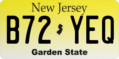 NJ license plate B72YEQ