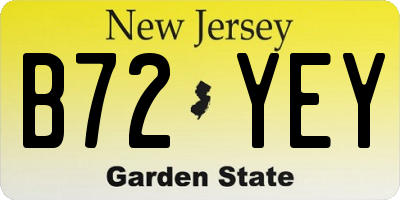 NJ license plate B72YEY