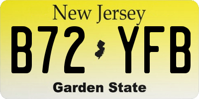 NJ license plate B72YFB