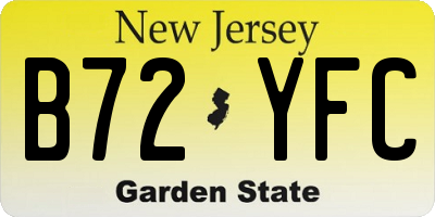NJ license plate B72YFC