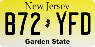 NJ license plate B72YFD