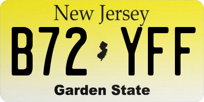 NJ license plate B72YFF