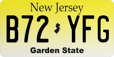 NJ license plate B72YFG