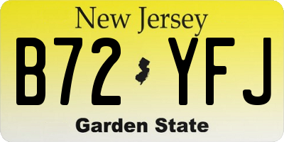 NJ license plate B72YFJ