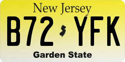 NJ license plate B72YFK