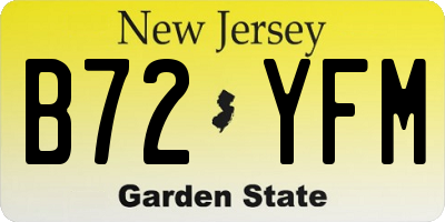 NJ license plate B72YFM
