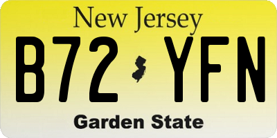 NJ license plate B72YFN