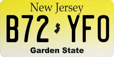 NJ license plate B72YFO