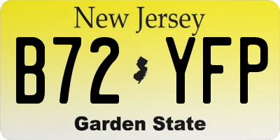 NJ license plate B72YFP