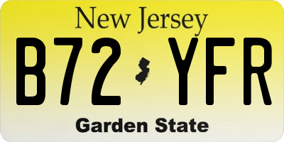 NJ license plate B72YFR