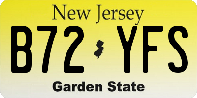 NJ license plate B72YFS