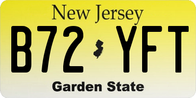 NJ license plate B72YFT