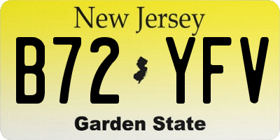 NJ license plate B72YFV