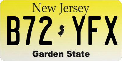 NJ license plate B72YFX