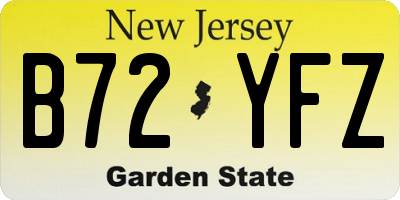 NJ license plate B72YFZ
