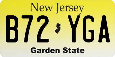 NJ license plate B72YGA