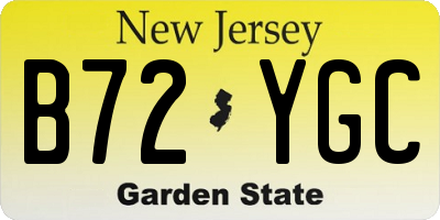 NJ license plate B72YGC