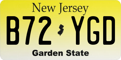 NJ license plate B72YGD