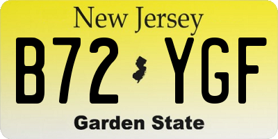 NJ license plate B72YGF