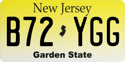 NJ license plate B72YGG