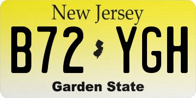 NJ license plate B72YGH