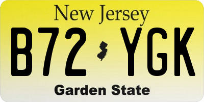 NJ license plate B72YGK
