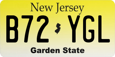 NJ license plate B72YGL