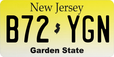 NJ license plate B72YGN