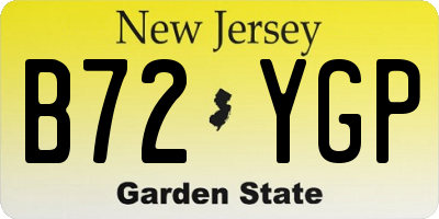 NJ license plate B72YGP