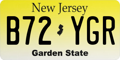NJ license plate B72YGR