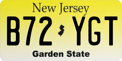 NJ license plate B72YGT