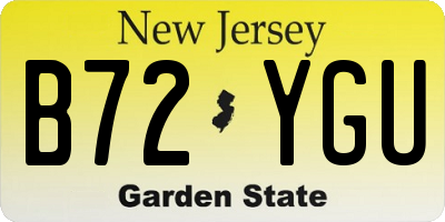 NJ license plate B72YGU